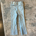 Load image into Gallery viewer, Jessica Simpson Girls Button Fly Light Wash Sidney Flare Leg Distressed Jeans 8
