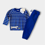 Load image into Gallery viewer, Florence Eiseman Royal Blue Weiner Dog Shirt &amp; French Terry Jog Pants Set 3T NWT

