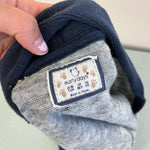 Load image into Gallery viewer, Early Days Gray and Navy Cardigan Sweater 6-9 Months
