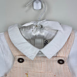 Load image into Gallery viewer, JoJo Maman Bebe 2-Piece Chicks Embroidered Dungarees &amp; Body Set Yellow 6-12 Months NWT
