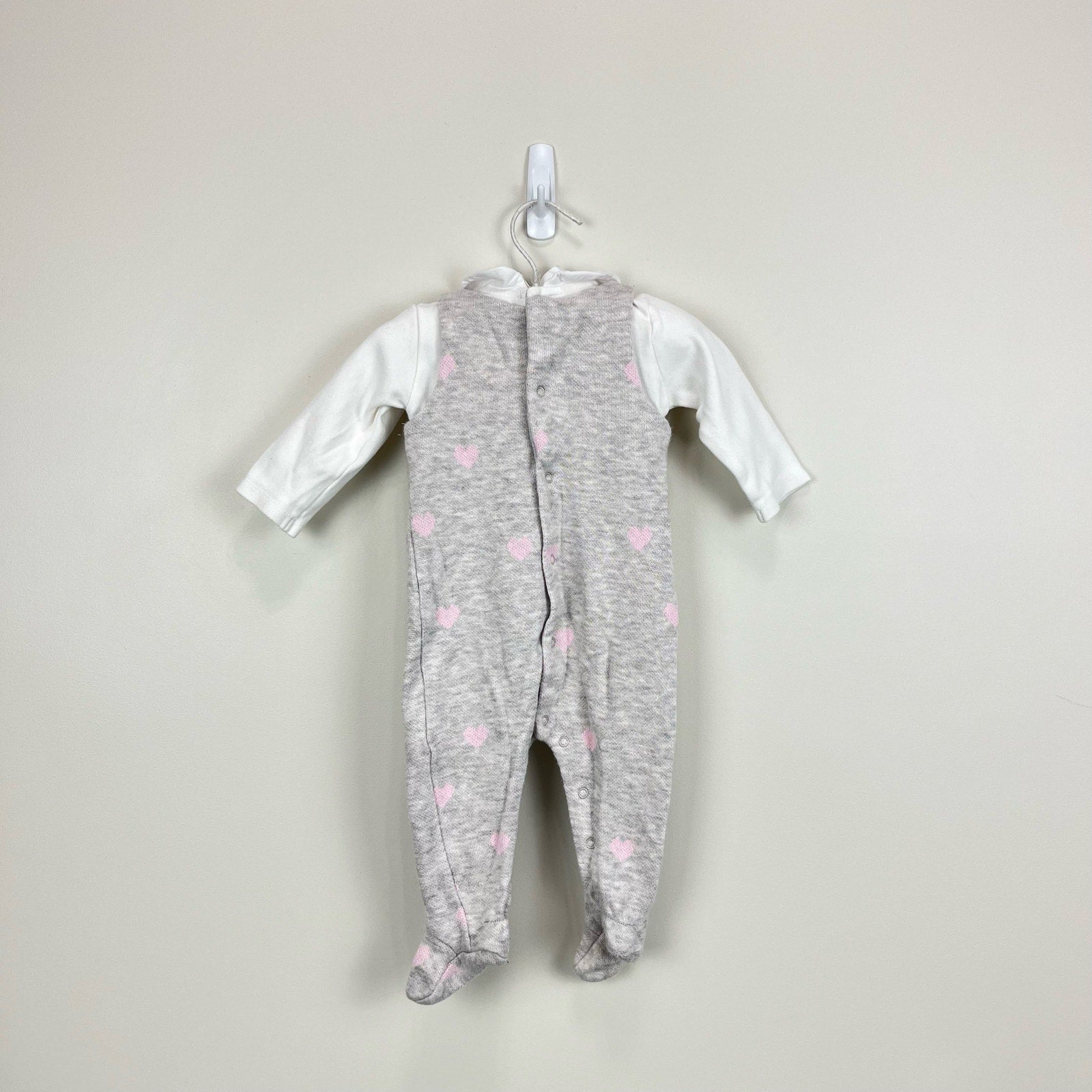 Mayoral Baby Gray Heart Footie 4-6 Months