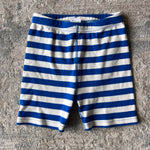 Load image into Gallery viewer, Hanna Andersson Blue &amp; White Striped Snoopy Fireworks Short John PJs 130 cm 8
