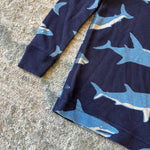 Load image into Gallery viewer, Hanna Andersson Blue Shark Long John Pajamas 90 cm 3T
