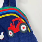 Load image into Gallery viewer, Mini Boden Woven Logo Overall Set Starboard Blue Farm 18-24 Months
