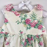 Load image into Gallery viewer, Vintage Pink Cream Floral Dress with Gingham Bows 24 Months
