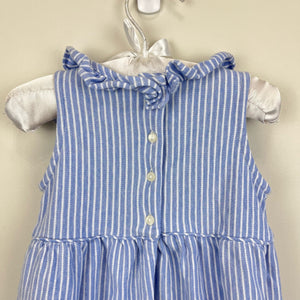 Ralph Lauren Ruffled Knit Bubble Shortall Blue 18 Months