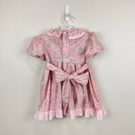Load image into Gallery viewer, Vintage Polly Flinders Smocked Pink Floral Ruffle Dress 4T

