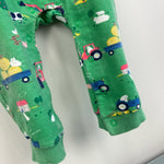 Load image into Gallery viewer, Mini Boden Jersey Dungaree Iguana Green Farm Friends 12-18 Months
