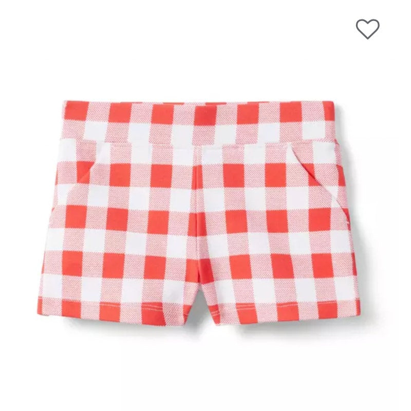 Janie & Jack Island Punch Gingham Peplum Top and Ponte Short 6-12 Months