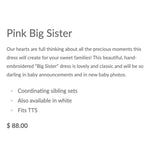 Load image into Gallery viewer, The Proper Peony Hand Embroidered Big Sister Dress Pink 3T
