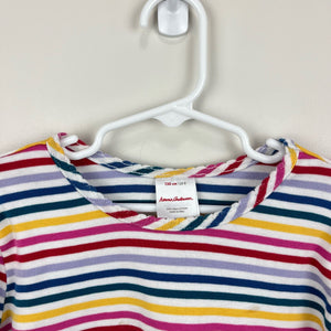 Hanna Andersson Girls Long Sleeve Rainbow Striped Tee 130 cm 8