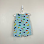 Load image into Gallery viewer, Angel Dear Shortie Romper Blue Muslin 6-12 Months
