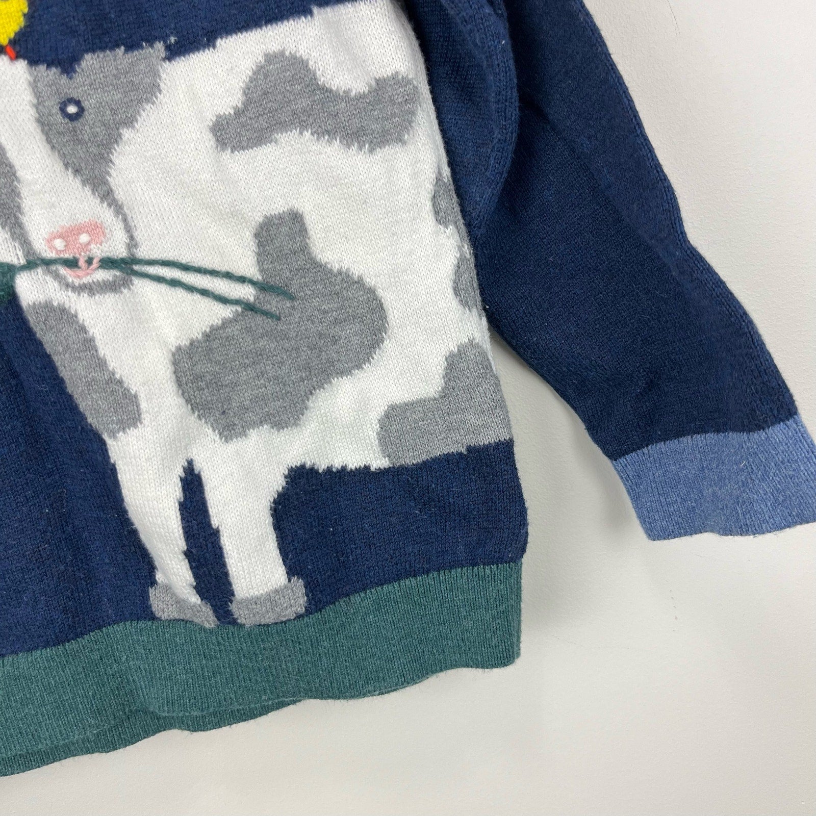 Mini Boden Fun Knitted Front and Back Cow Sweater 18-24 Months