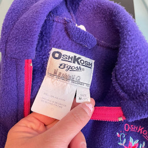 Vintage OshKosh B'gosh Pink Purple Fleece Jacket Medium 3T