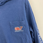 Load image into Gallery viewer, Vineyard Vines Boys' Long-Sleeve Football Whale Hooded T-Shirt Blue 6
