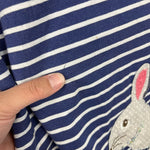 Load image into Gallery viewer, Mini Boden Applique Bunny Rabbit Stripe Dress 6-7
