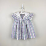 Load image into Gallery viewer, Vintage Bryan Pastel Purple Plaid Lace Ruffle Party Dress Toddler Girl
