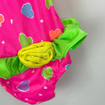 Load image into Gallery viewer, Vintage Pink Polka Dot Heart Ruffle Bathing Suit 12 Months USA
