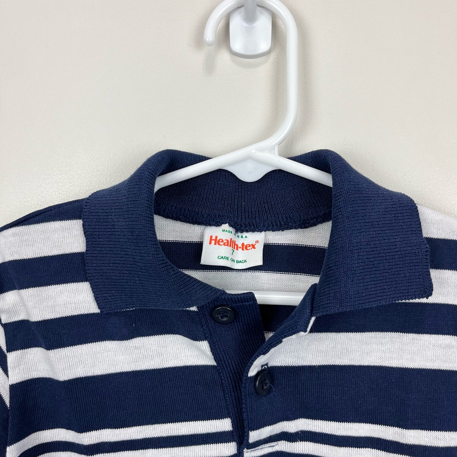 Vintage Healthtex Striped Long Sleeve Polo Shirt 7 USA