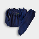Load image into Gallery viewer, Vintage Jordache Navy Flower Sweatsuit Outfit 4/5
