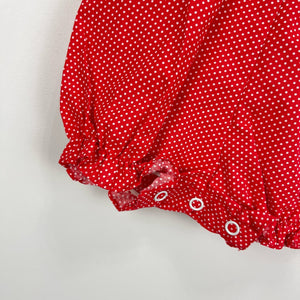 Vintage Red Polka Dot Ruffle Sun Suit Romper 3-6 Months NWT