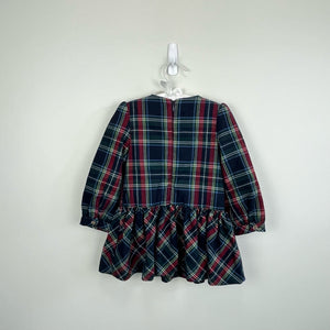 Mayoral Plaid Ruffle Long Sleeve Party Dress 24 Months