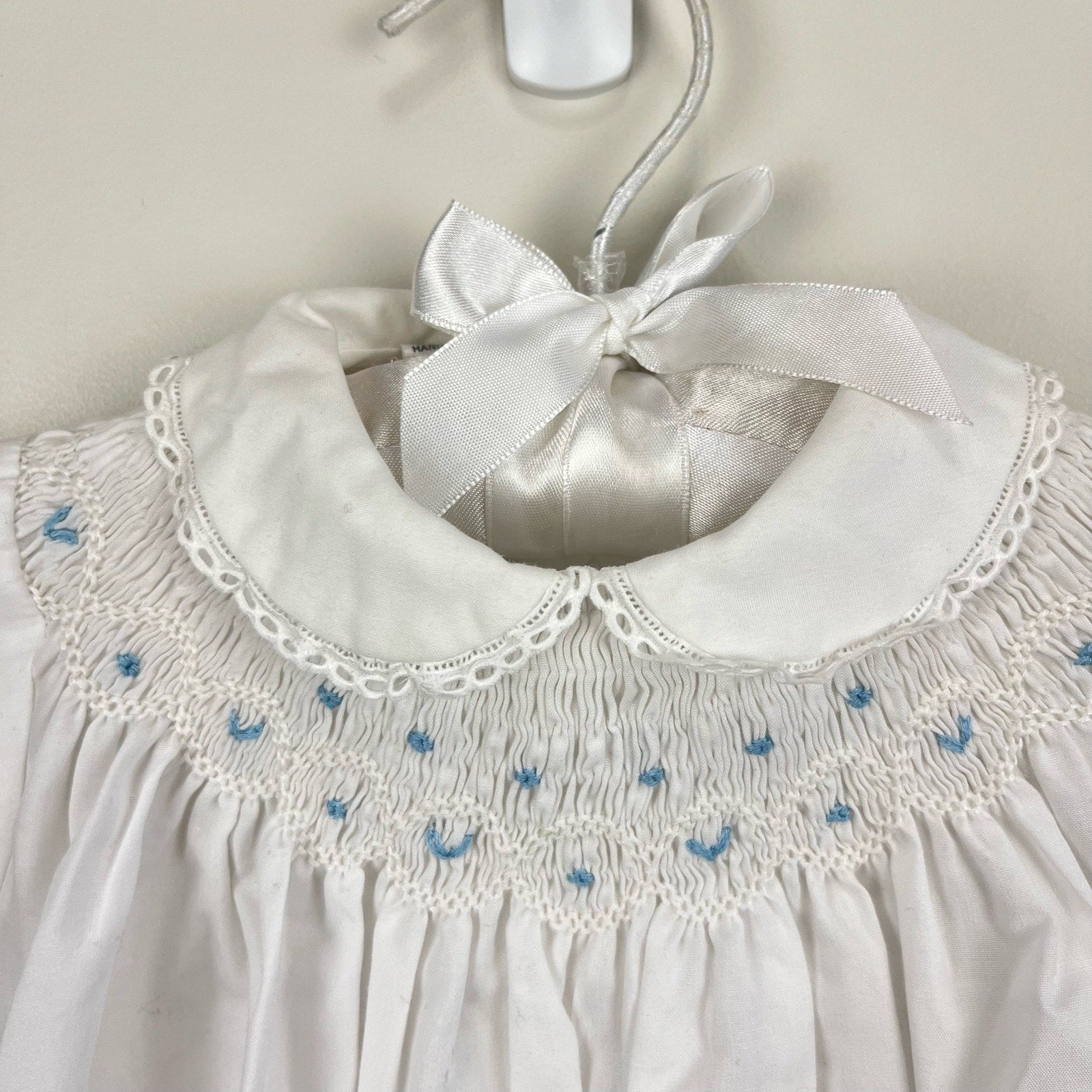 Sarah Louise England Hand Smocked White Bubble Newborn NWT