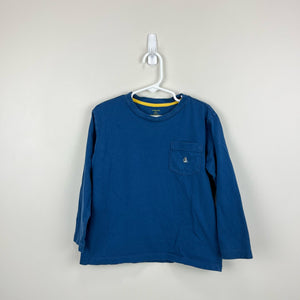 Crewcuts Long Sleeve Blue Pocket Tee 4-5