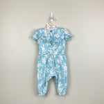Load image into Gallery viewer, Janie and Jack Floral Jacquard Jumpsuit Sky Blue Floral 12-18 Months
