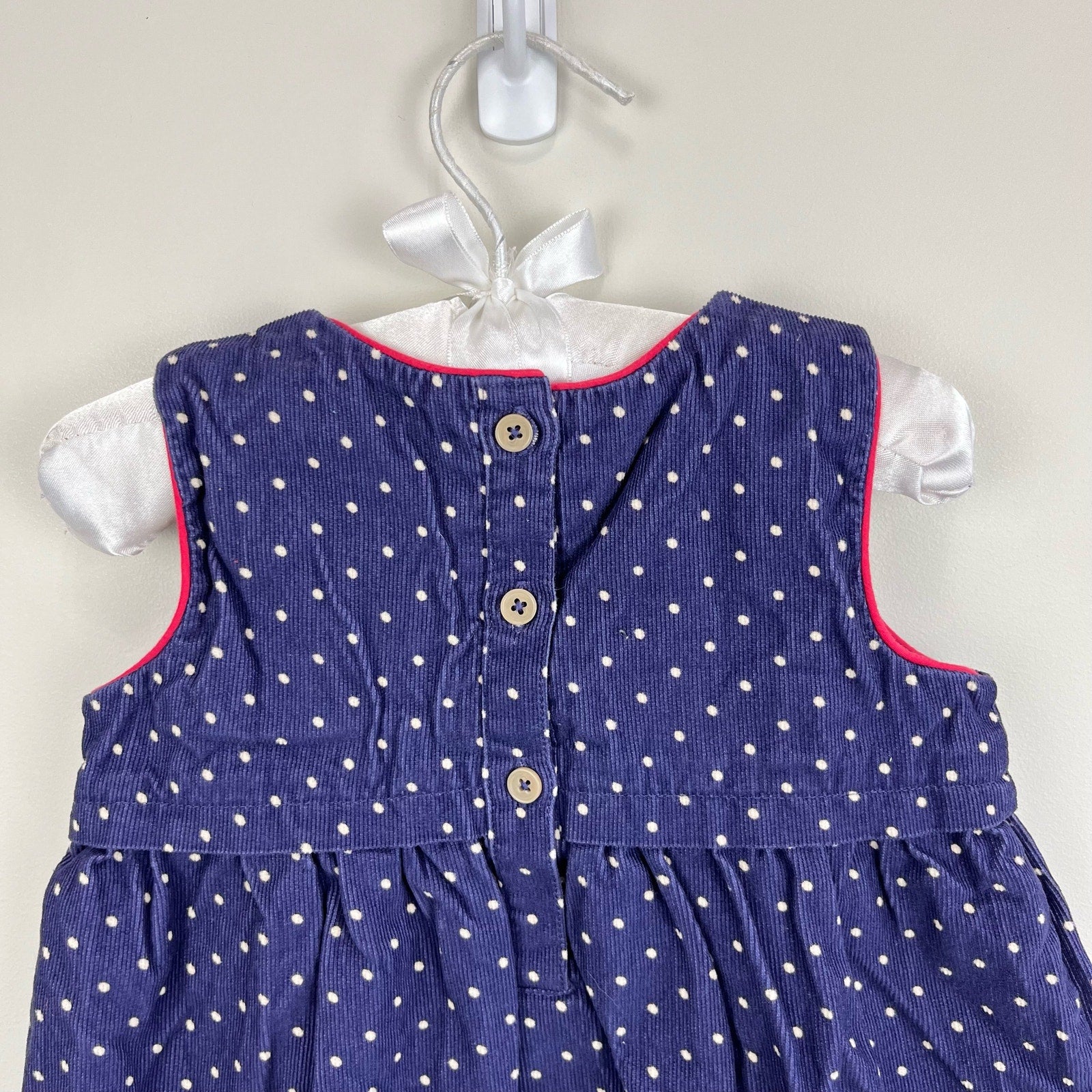 Mini Boden Blue Holiday Bunny Applique Jumper Dress 12-18 Months