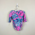 Load image into Gallery viewer, Lilly Pulitzer Girls Velma Bodysuit Mandevilla Pink New Kids on the Dock 6-12 Months
