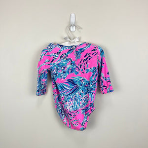 Lilly Pulitzer Girls Velma Bodysuit Mandevilla Pink New Kids on the Dock 6-12 Months