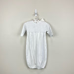 Load image into Gallery viewer, Kissy Kissy Smocked Serenity Sack Gown White Small 0-3 Months NWT
