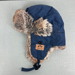 Load image into Gallery viewer, Appaman Benji Faux Fur Trapper Hat Navy Blue Large 5-7

