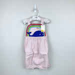Load image into Gallery viewer, Mini Boden Appliqué Whale Woven Romper Ivory/Pink Ticking Whale 2-3 NWT
