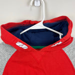Load image into Gallery viewer, Mini Boden Rainbow Stripe Hoodie Red 9-10
