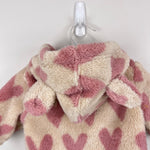 Load image into Gallery viewer, Hanna Andersson Baby Bear Jacket Recycled Marshmallow Oat Hearts 50 cm 0-3 Months
