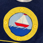 Load image into Gallery viewer, Vintage Navy Blue Sailboat Shortall Romper 2T
