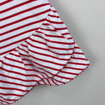 Load image into Gallery viewer, Janie and Jack Red and White Striped Ruffle Dress 18-24 Months
