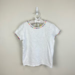 Load image into Gallery viewer, Mini Boden Charlie White Pom Pom Tee 7-8
