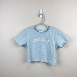 Load image into Gallery viewer, Nike Sportswear Just Do It Short Sleeve Crop Blue T-Shirt L
