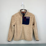 Load image into Gallery viewer, Vineyard Vines Stillwater Sherpa Quarter Zip Fleece Pullover Camel M 12-14
