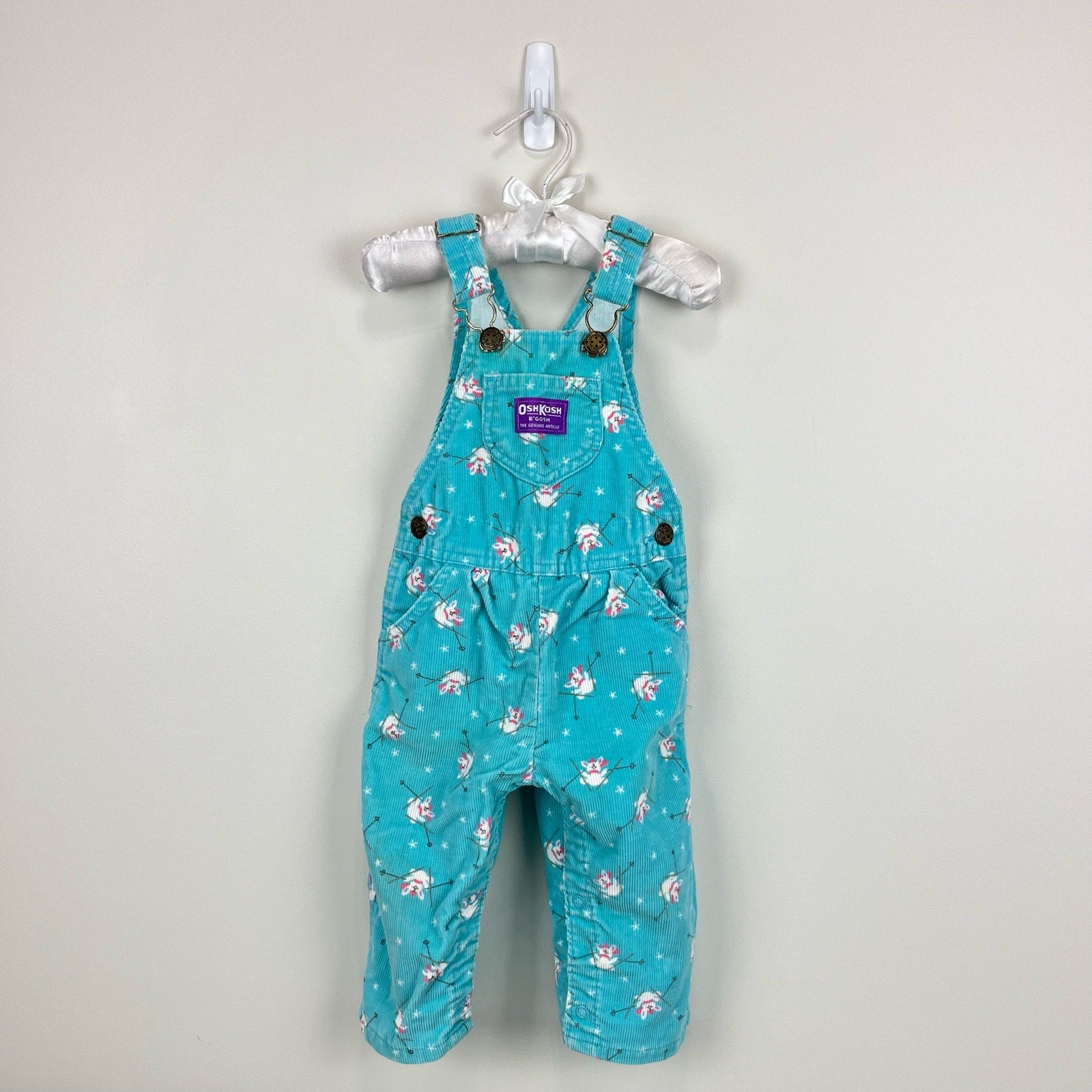 Vintage OshKosh B'gosh Ski Bunny Overalls 18 Months USA