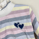 Load image into Gallery viewer, Vintage Healthtex Striped Heart Turtleneck Top 4T USA
