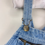 Load image into Gallery viewer, Vintage Liberty Blue Jean Teddy Bear Patch Overalls 3T
