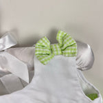 Load image into Gallery viewer, Vintage Samara Green Gingham Embroidered Bird Flower Dress w/ Bows 3T
