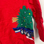 Load image into Gallery viewer, Mini Boden Truck Applique T-Shirt Rockabilly Red Tree 6-7
