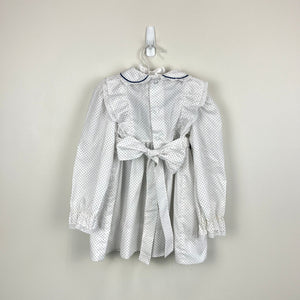 Vintage Polly Flinders Smocked White Ruffle Dress 3T