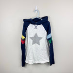 Load image into Gallery viewer, Mini Boden Star Applique Raglan Sleeve Hoodie T-Shirt 9-10
