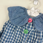 Load image into Gallery viewer, Vintage Bunny &amp; Me Chambray Blue Plaid Romper 2T
